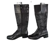 Vorschaubild 1 von Damen Reitstiefel Leder Schwarz Gr. 40 Kniehoch Reißverschluss