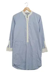 Vorschaubild 1 von Blusenkleid Damen Gr. 36 Hellblau Baumwolle Hemdblusenkleid