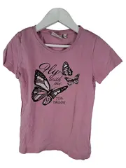 Vorschaubild 1 von Mädchen T-Shirt Rosa Schmetterling Print Gr. 116-122