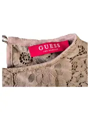 Vorschaubild 5 von Damen Spitzenbluse Langarm Beige Gr. 36/S Blumen Lochmuster