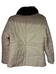 Vorschaubild 3 von Steppjacke Damen Gr. M weiß Kunstpelzkragen Winterjacke