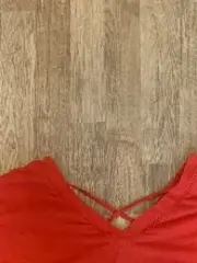 Vorschaubild 2 von Damen T-Shirt Gr. 34/XS Orange gekreuzte Träger Casual