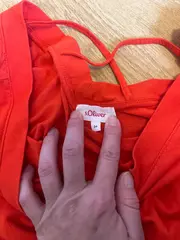 Vorschaubild 3 von Damen T-Shirt Gr. 34/XS Orange gekreuzte Träger Casual