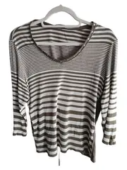 Vorschaubild 1 von Damen Langarmshirt Gr. 42 Braun Gestreift