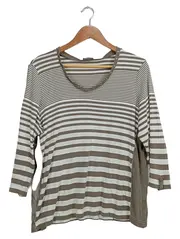 Vorschaubild 2 von Damen Langarmshirt Gr. 42 Braun Gestreift