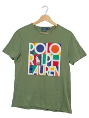 Vorschaubild 1 von Herren T-Shirt Logo-Print Oliv Gr. M Custom Slim Fit