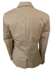 Vorschaubild 2 von Blazer Damen Beige Gr. 38 Business Sakko Baumwolle Stretch Langarm