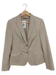 Vorschaubild 1 von Blazer Damen Beige Gr. 38 Business Sakko Baumwolle Stretch Langarm