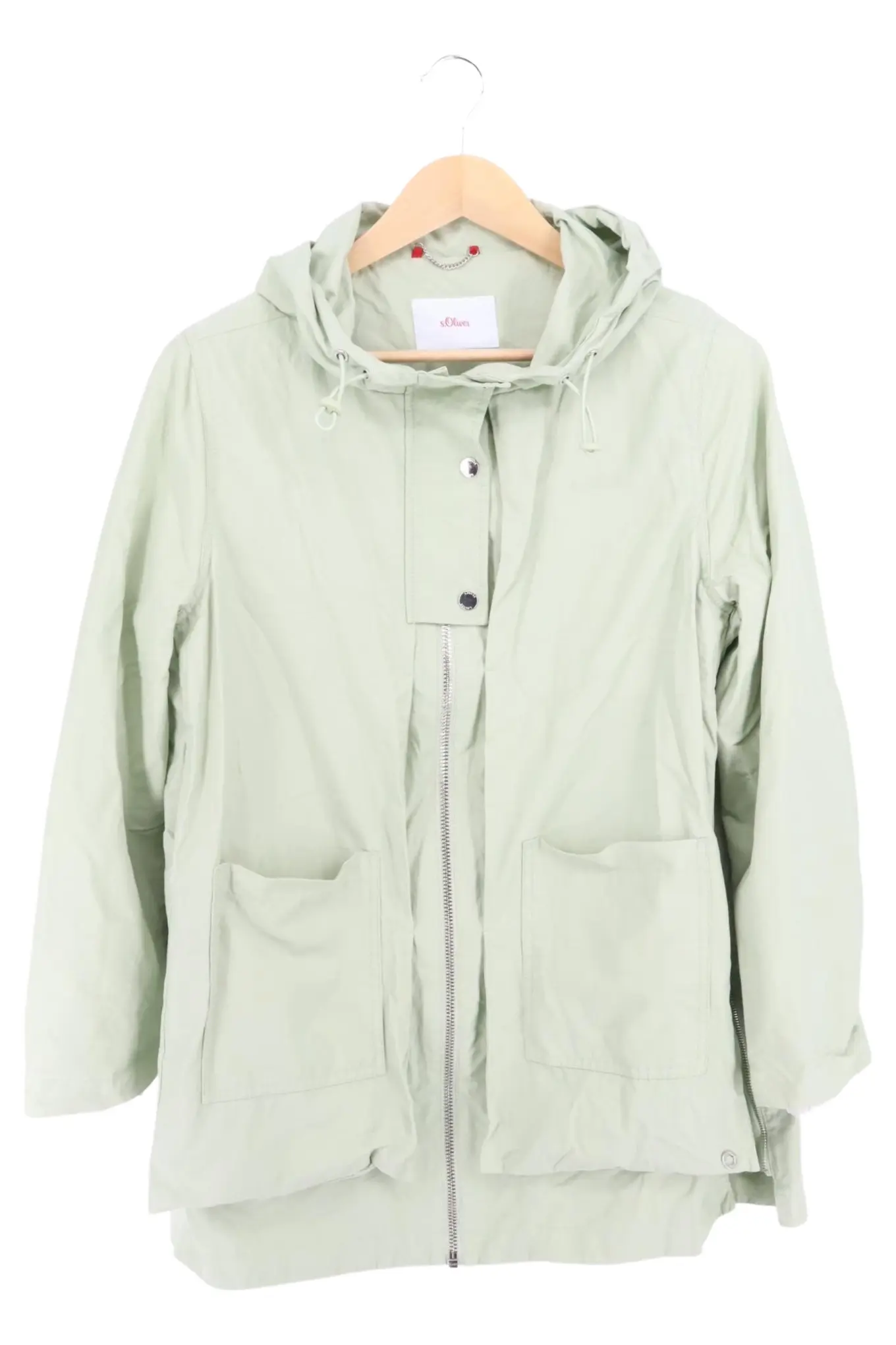 S.OLIVER Damen Leichte Jacke Gr. 38/M Grün Casual Outdoor Kapuze