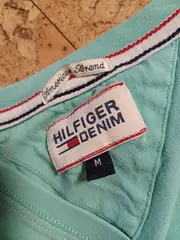 Vorschaubild 2 von Denim Herren T-Shirt V-Ausschnitt Türkis Gr. M