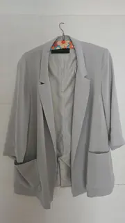 Vorschaubild 3 von Damen Blazer Gr. L/42 Grau Acetat Oversized Business