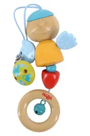 Vorschaubild 2 von Baby Rassel Holz Mehrfarbig Engel Greifling Kinderwagenkette Clip