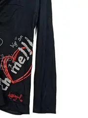 Vorschaubild 6 von Damen Langarmshirt mit Print Schwarz Gr. 34/XS Casual