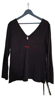 Vorschaubild 2 von Damen Langarmshirt mit Print Schwarz Gr. 34/XS Casual