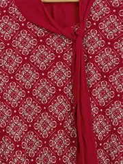 Vorschaubild 2 von Damen Langarmshirt Gr. M Rot Gemustert Schluppe
