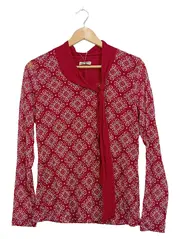 Vorschaubild 1 von Damen Langarmshirt Gr. M Rot Gemustert Schluppe