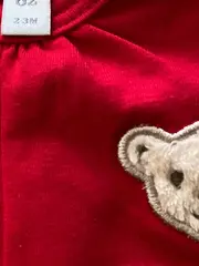 Vorschaubild 3 von Kinder T-Shirt Gr. 62 Rot Teddy-Applikation Rüschen