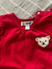 Vorschaubild 2 von Kinder T-Shirt Gr. 62 Rot Teddy-Applikation Rüschen