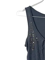 Vorschaubild 3 von Damen Top mit Pailletten Grau Gr. S Elegant Ärmellos