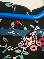 Vorschaubild 5 von Damen Hemdbluse Blumenmuster Schwarz Gr. 42/XL Langarm