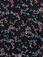 Vorschaubild 3 von Damen Hemdbluse Blumenmuster Schwarz Gr. 42/XL Langarm