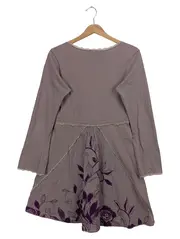 Vorschaubild 2 von Damen Freizeitkleid Gr. 36/S Lila Baumwolle Bohemian Vintage