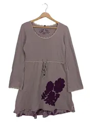 Vorschaubild 1 von Damen Freizeitkleid Gr. 36/S Lila Baumwolle Bohemian Vintage