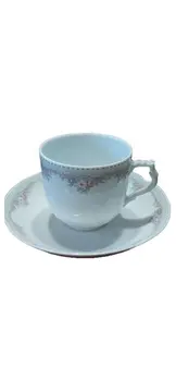 Vorschaubild 1 von KAISER Tasse Untertasse Set Weiß Keramik Klassisch Charmant Blumenmuster