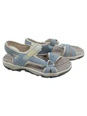 Vorschaubild 1 von Damen Sandalen Gr. 41 Hellblau Klettverschluss Komfort Sommer