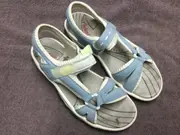 Vorschaubild 2 von Damen Sandalen Gr. 41 Hellblau Klettverschluss Komfort Sommer