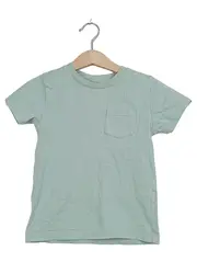 Vorschaubild 2 von Kinder T-Shirt Gr. 98/104 Grün Brusttasche Basic Baumwolle