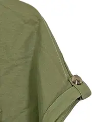 Vorschaubild 4 von Damen T-Shirt Gr. 38 Oliv Brusttasche Zierknöpfe Casual