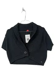 Vorschaubild 1 von Damen Bolero Strickjacke Kurzarm Schwarz Gr. 40/L Baumwolle