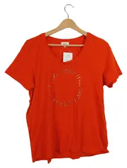 Vorschaubild 1 von Damen T-Shirt Gr. 40/L Orange Schriftzug Baumwolle NEU
