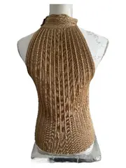 Vorschaubild 6 von Damen Rollkragen Top Gold L Rippstrick Elegant Party