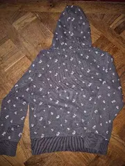 Vorschaubild 2 von Mädchen Hoodie Kapuzenpullover Blumenmuster Grau Gr. 146/152