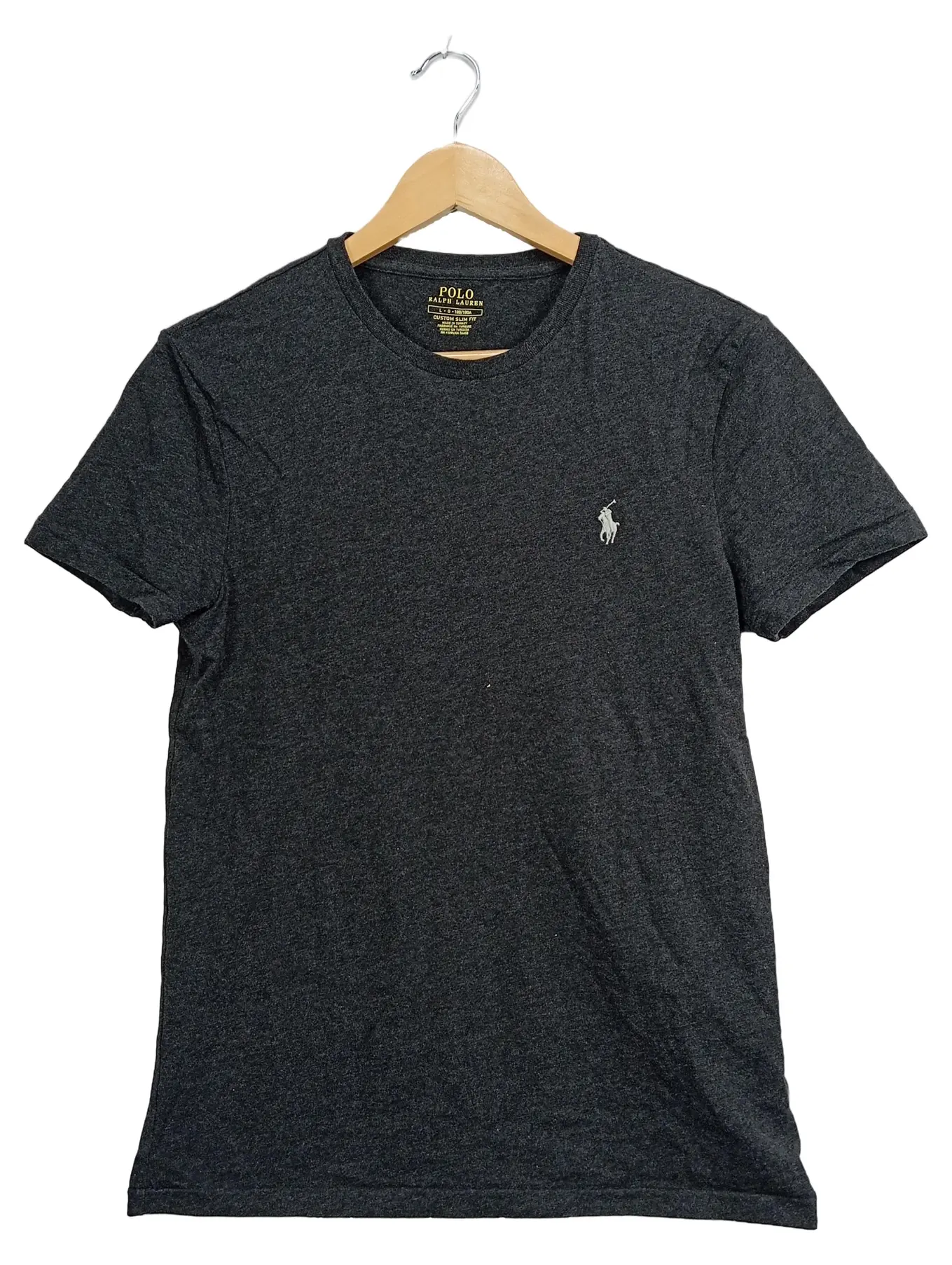 POLO RALPH LAUREN T-Shirt Herren Baumwolle Grau Gr. L Kurzarm Logo