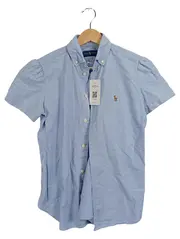 Vorschaubild 1 von Hemdbluse Damen XS Blau Kurzarm Oxford Button-Down