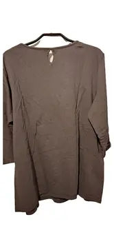 Vorschaubild 4 von Damen Pullover Sterne Schriftzug Grau 46 3XL 3/4 Arm Baumwolle