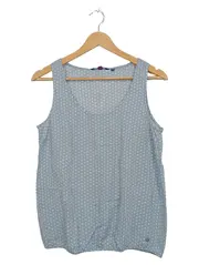 Vorschaubild 1 von Damen Top Bluse Gr. 36 Grau Geometrisch Ärmellos Viskose