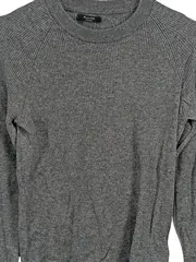 Vorschaubild 2 von Damen Pullover Wolle Kaschmir Meliert Rippstrick Grau M