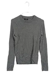 Vorschaubild 1 von Damen Pullover Wolle Kaschmir Meliert Rippstrick Grau M
