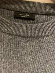Vorschaubild 4 von Damen Pullover Wolle Kaschmir Meliert Rippstrick Grau M
