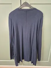 Vorschaubild 3 von EDC Damen Strickjacke Cardigan Gr. 34 XS Blau Baumwolle Basic V-Ausschnitt