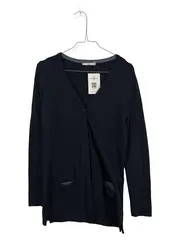 Vorschaubild 1 von EDC Damen Strickjacke Cardigan Gr. 34 XS Blau Baumwolle Basic V-Ausschnitt