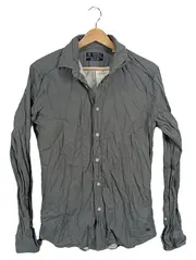 Vorschaubild 1 von Herren Freizeithemd Gr. S Grau Regular Fit Langarm Baumwolle