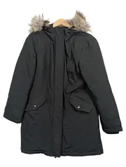 Vorschaubild 1 von Damen Winterjacke Parka Gr. 40/L Schwarz Kunstfell Kapuze
