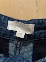Vorschaubild 3 von Damen Stoffhose Blau Gr. 34 Wide Leg Bundfalten Baumwolle