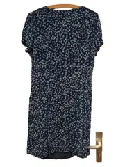 Vorschaubild 3 von Sommerkleid Blumenmuster Midikleid Viskose Blau Gr. 42 XL