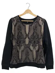 Vorschaubild 1 von Damen Langarmshirt Elegant Spitze Floral Schwarz Gr. 38 M